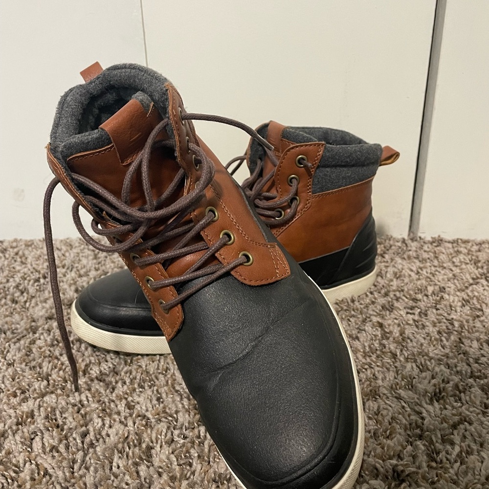 Men's Black and Brown Boots